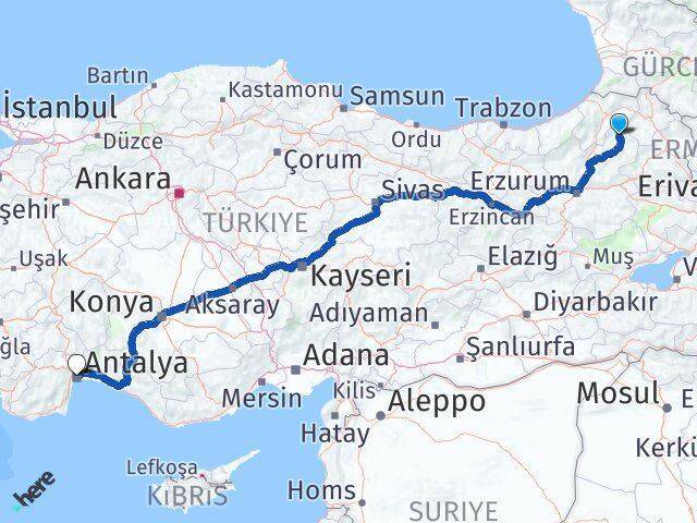 Olur Antalya Arası Kaç Km - Yol Tarifi