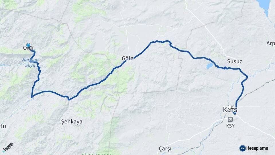 Olur Kars Arası Kaç Km - Yol Tarifi