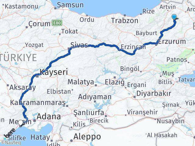 Olur Mersin Arası Kaç Km - Yol Tarifi