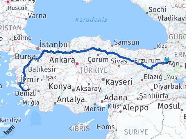 Erzurum Pasinler Aydın Arası Kaç Km - Yol Haritası