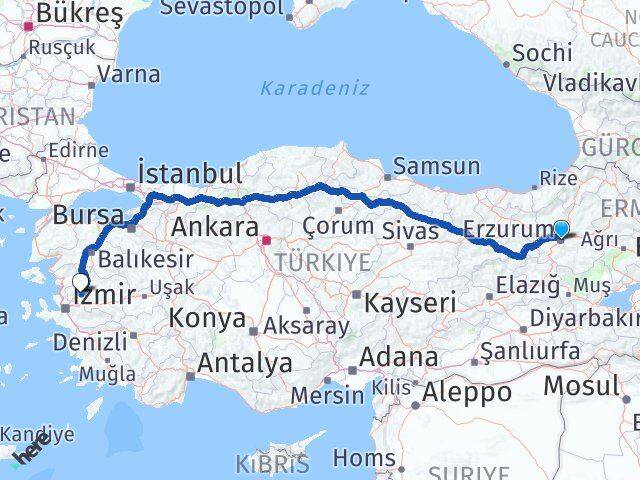 Erzurum Saruhanlı Manisa Arası Kaç Km - Yol Haritası