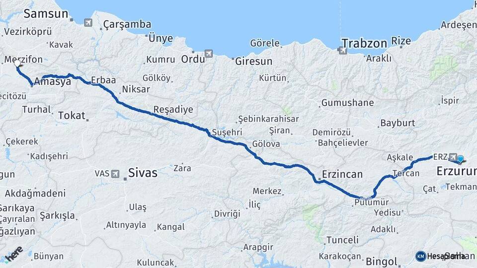 Erzurum Suluova Arası Kaç Km - Yol Tarifi