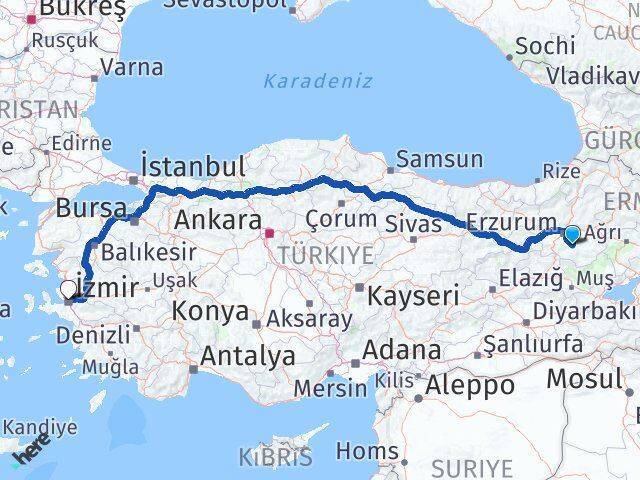 Tekman İzmir Arası Kaç Km - Yol Tarifi