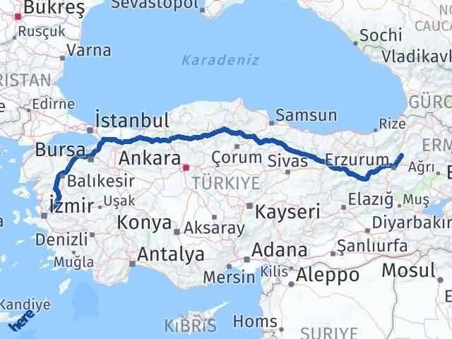 Erzurum Tortum Manisa Arası Kaç Km - Yol Haritası