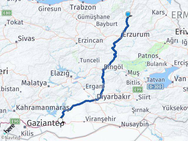 Erzurum Uzundere Şanlıurfa Arası Kaç Km - Yol Haritası
