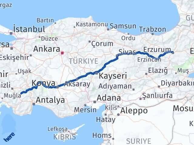 Erzurum Yeşilova Arası Kaç Km - Yol Tarifi