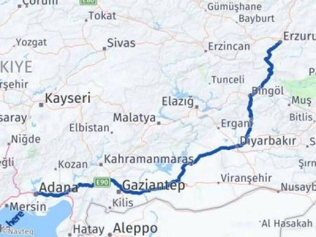Erzurum Yüreğir Arası Kaç Km - Yol Tarifi
