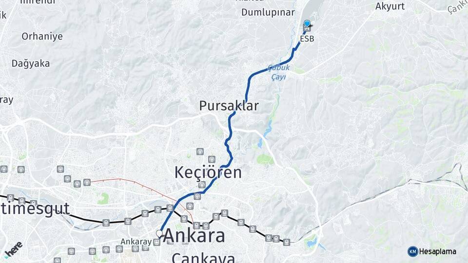 Esenboğa Havalimanı Ankara AŞTİ Otogarı Arası Kaç Km - Yol Tarifi