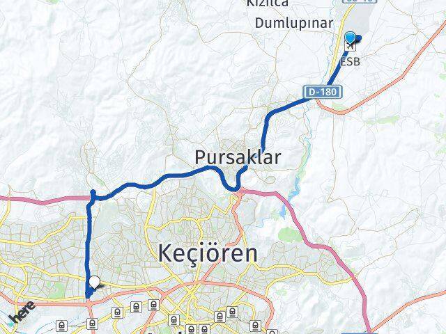 Esenboğa Havalimanı Çamlıca Arası Kaç Km - Yol Tarifi