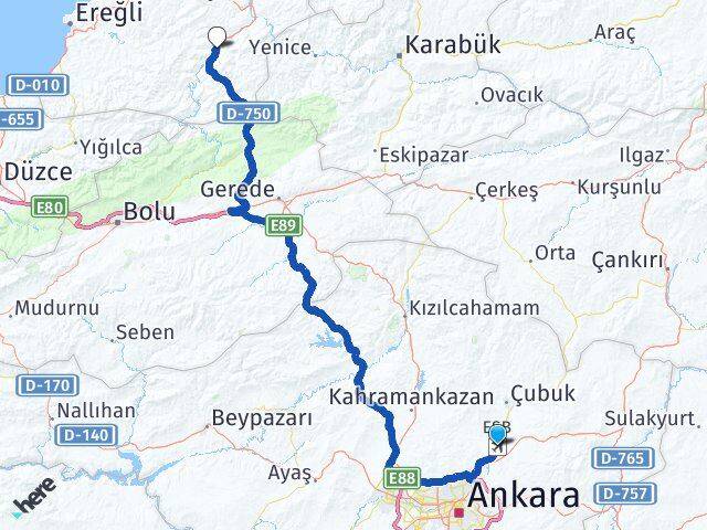 Esenboğa Havalimanı Devrek Arası Kaç Km - Yol Tarifi