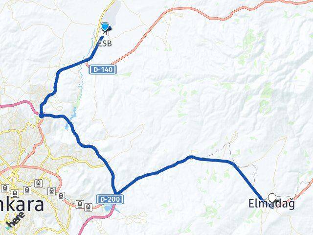 Esenboğa Havalimanı Elmadağ Arası Kaç Km - Yol Tarifi