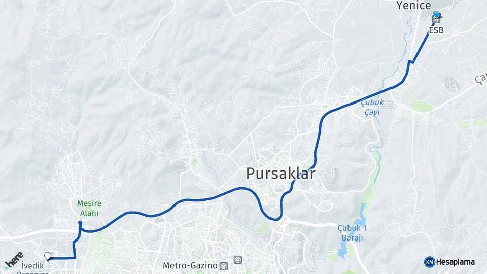 Esenboğa Havalimanı İvedikosb Arası Kaç Km - Yol Tarifi