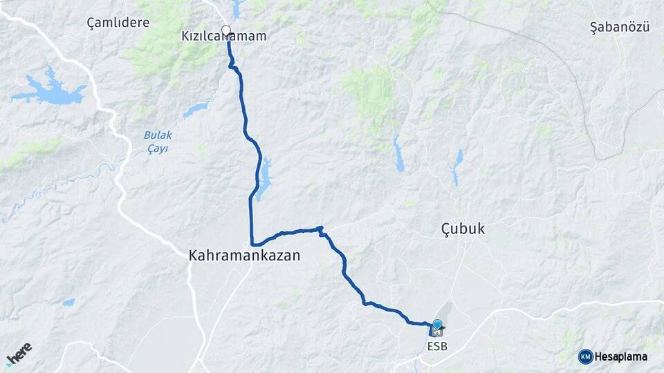 Esenboğa Havalimanı Kızılcahamam Arası Kaç Km - Yol Tarifi