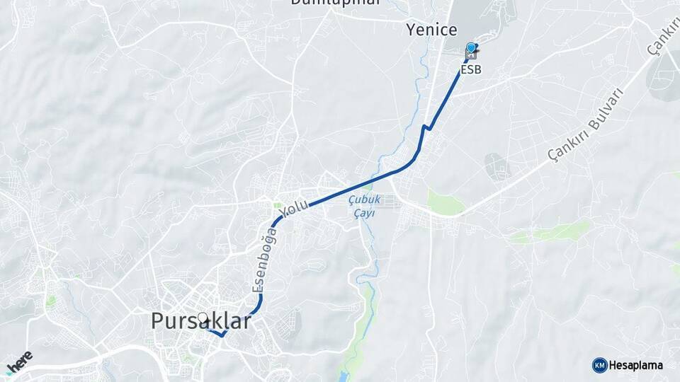 Esenboğa Havalimanı Pursaklar Arası Kaç Km - Yol Tarifi