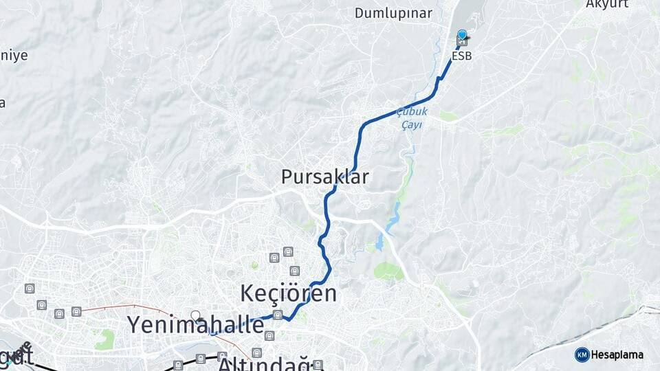 Esenboğa Havalimanı Yenimahalle Arası Kaç Km - Yol Tarifi