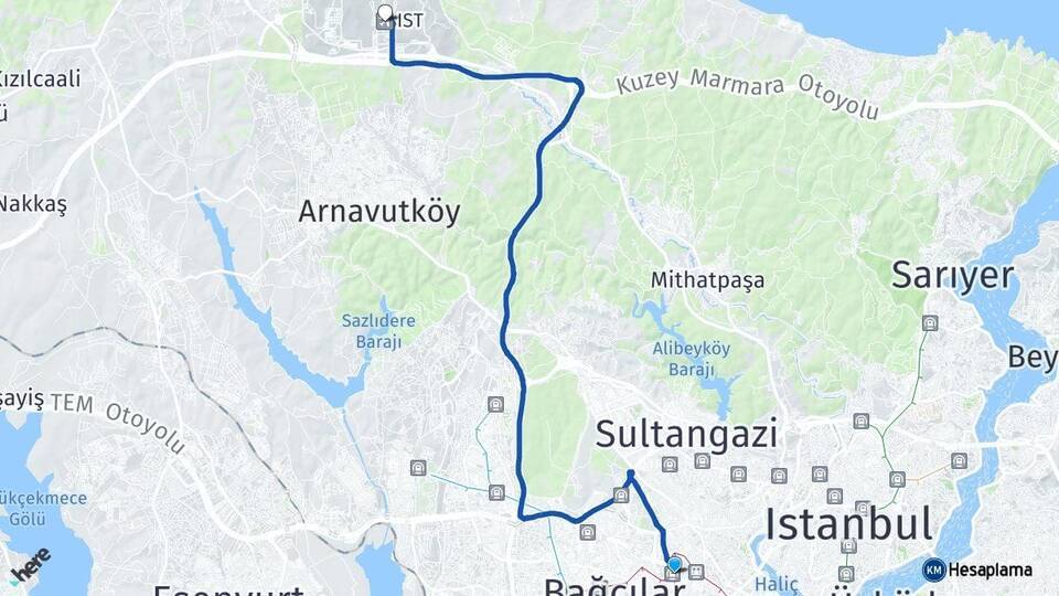 Esenler Otogarı İstanbul Havalimanı Arası Kaç Km - Yol Tarifi