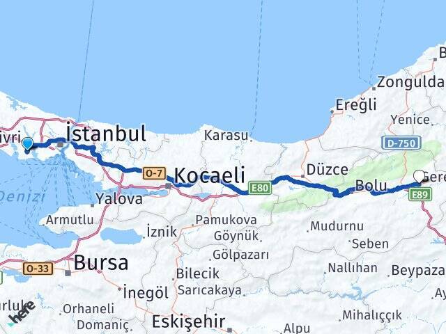 Esenyurt Üniversitesi Demirciler Arası Kaç Km - Yol Tarifi