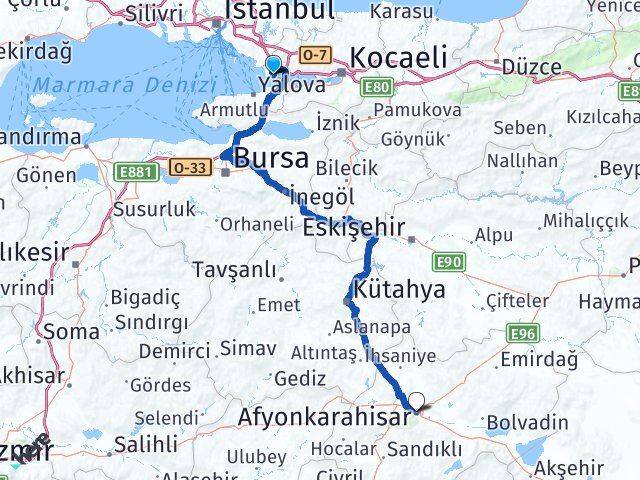 Eskihisar Feribot İskelesi Afyonkarahisar Arası Kaç Km - Yol Tarifi