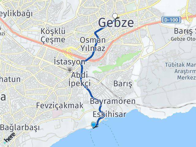 Eskihisar Feribot İskelesi Gebze Arası Kaç Km - Yol Tarifi