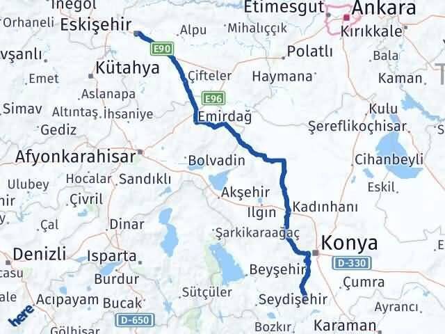 Eskişehir Akören Arası Kaç Km - Yol Tarifi
