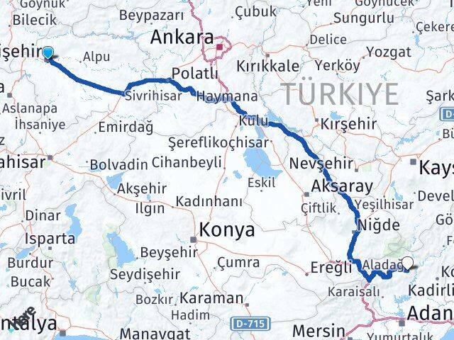 Eskişehir Aladağ Arası Kaç Km - Yol Tarifi