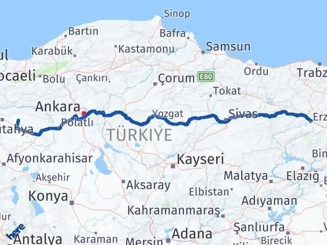 Alpu Erzincan Arası Kaç Km - Yol Tarifi