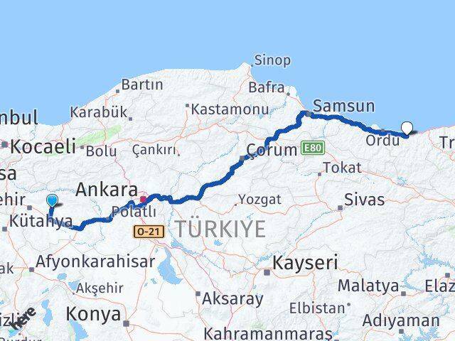 Alpu Giresun Arası Kaç Km - Yol Tarifi