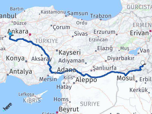 Alpu Hakkari Arası Kaç Km - Yol Tarifi