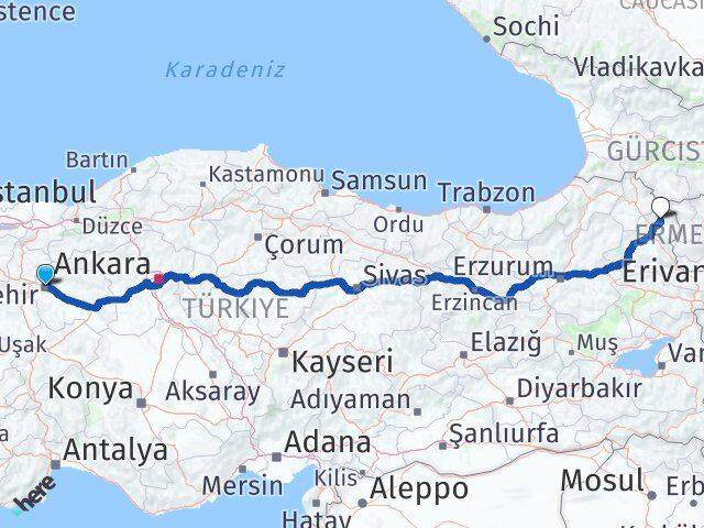 Eskişehir Arpaçay Kars Arası Kaç Km - Yol Haritası