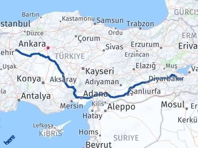 Eskişehir Bahçesaray Van Arası Kaç Km - Yol Haritası