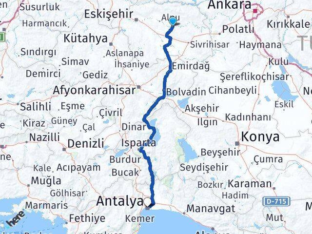 Beylikova Antalya Arası Kaç Km - Yol Tarifi