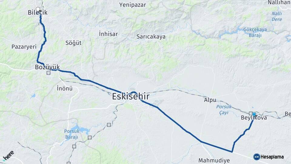 Beylikova Bilecik Arası Kaç Km - Yol Tarifi