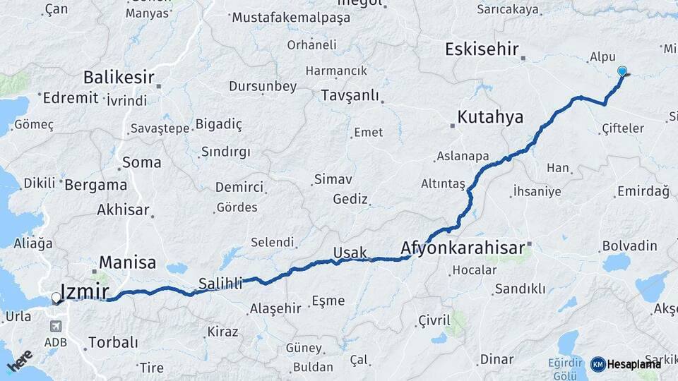 Beylikova İzmir Arası Kaç Km - Yol Tarifi