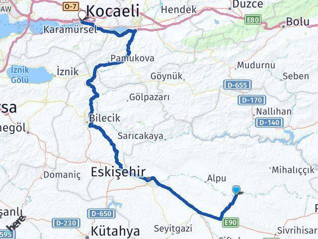 Beylikova Kocaeli Arası Kaç Km - Yol Tarifi