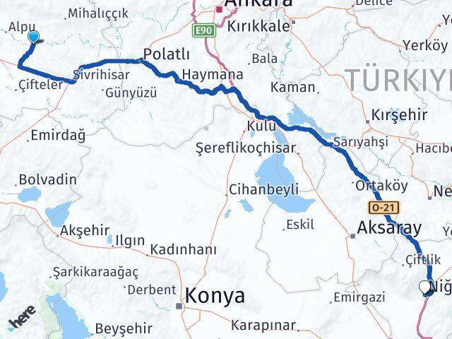 Beylikova Niğde Arası Kaç Km - Yol Tarifi