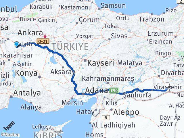 Eskişehir Çifteler Mardin Arası Kaç Km - Yol Haritası