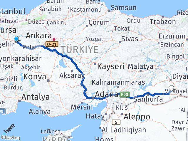 Eskişehir Derik Mardin Arası Kaç Km - Yol Haritası