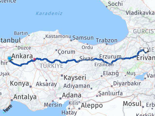Eskişehir Digor Kars Arası Kaç Km - Yol Haritası