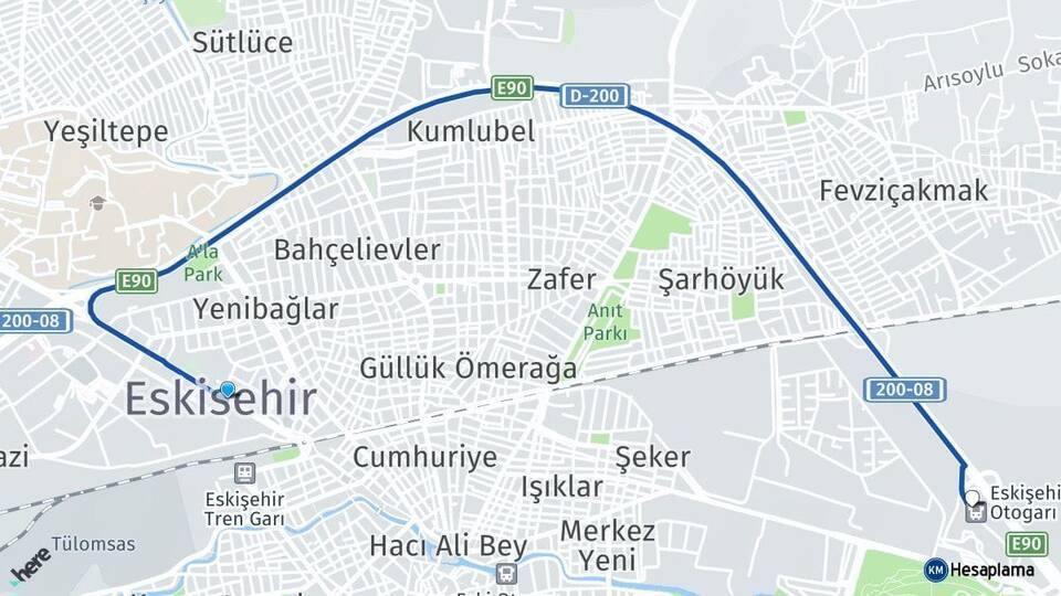 Eskişehir Eskişehir Otogarı Arası Kaç Km - Yol Tarifi