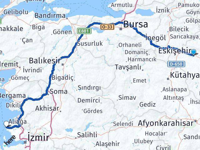 Eskişehir Foça İzmir Arası Kaç Km - Yol Haritası