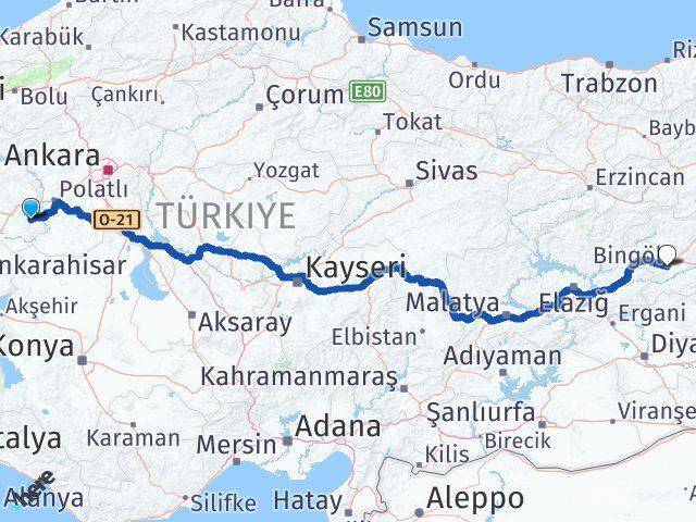 Günyüzü Bingöl Arası Kaç Km - Yol Tarifi
