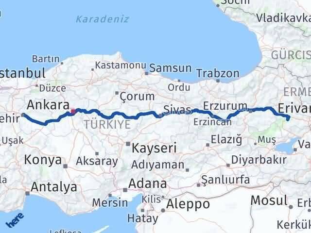 Eskişehir Hamur Ağrı Arası Kaç Km - Yol Haritası