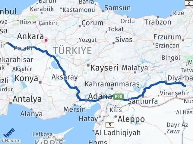 Eskişehir Hasankeyf Batman Arası Kaç Km - Yol Haritası