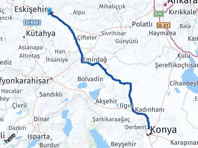 Eskişehir Karatay Arası Kaç Km - Yol Tarifi
