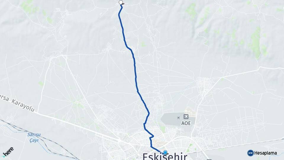 Eskişehir Kavacık Tepebaşı Arası Kaç Km - Yol Haritası
