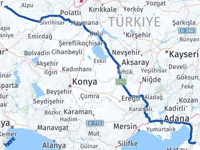 Eskişehir Kırıkhan Hatay Arası Kaç Km - Yol Haritası