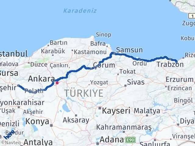 Eskişehir Köprübaşı Trabzon Arası Kaç Km - Yol Haritası