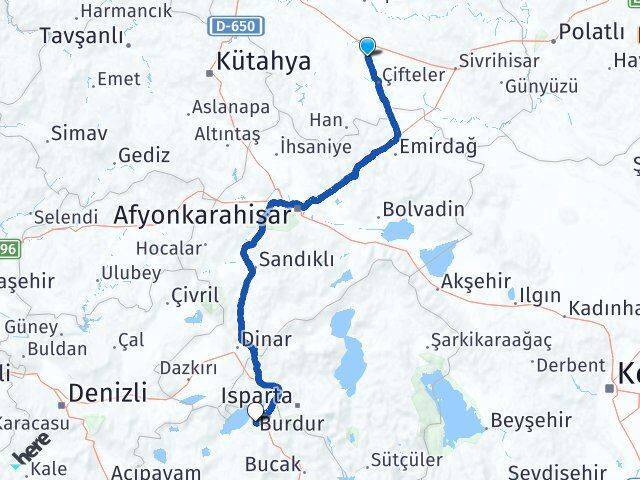 Mahmudiye Burdur Arası Kaç Km - Yol Tarifi