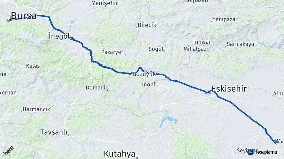 Mahmudiye Bursa Arası Kaç Km - Yol Tarifi