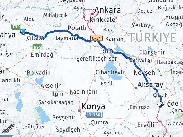 Mahmudiye Niğde Arası Kaç Km - Yol Tarifi